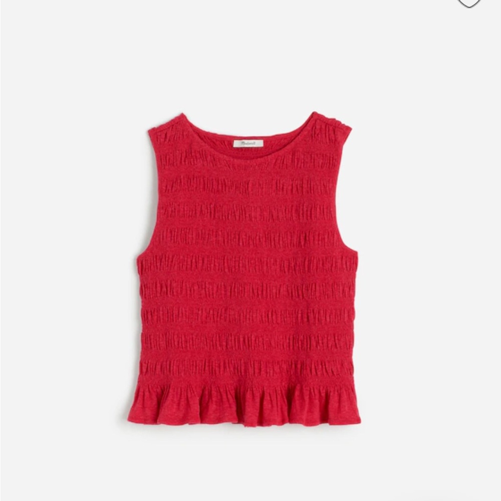 Madewell Smocked Boatneck Tank